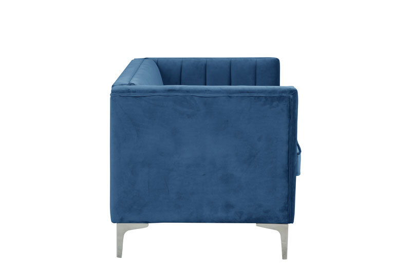 Modern Channel Tufted Velvet  Chair and Loveseat