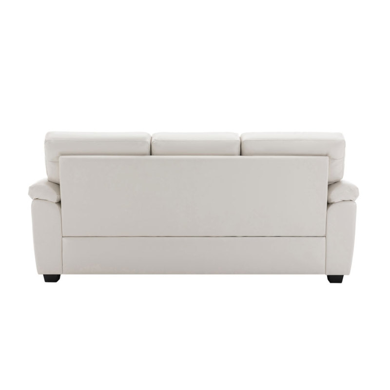 Sofa Collection 83 in Wide Flared Arm PU Leather Mid-Century Modern Upholstered Sofa in