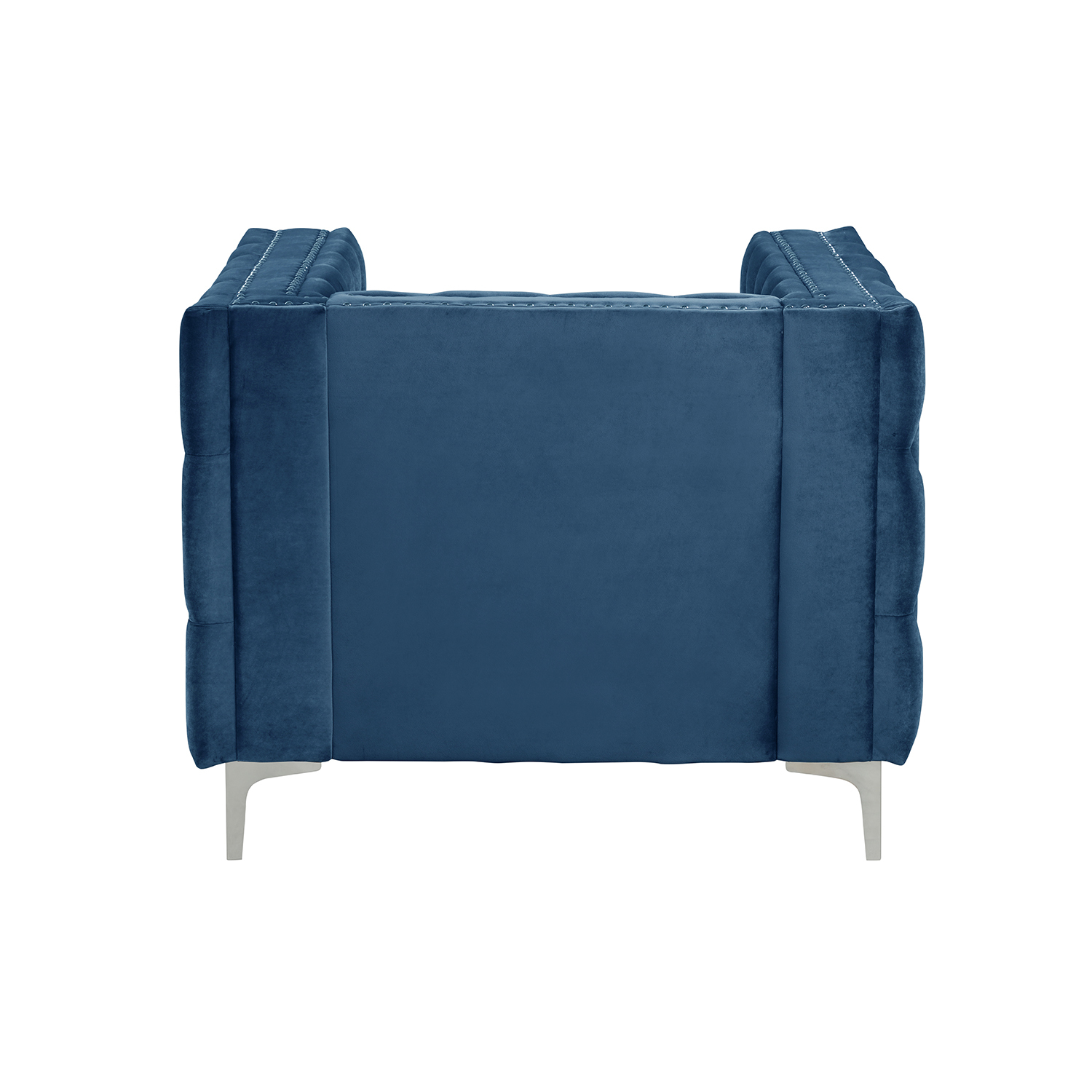 Modern Accent Chair with Deep Dutch Velvet - Blue