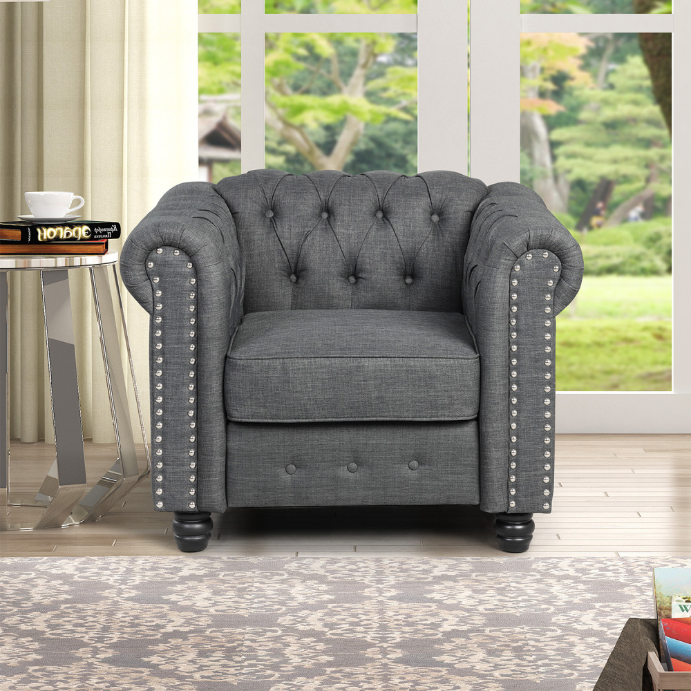 Chesterfield Furniture Sets Chair for Living Room - Grey