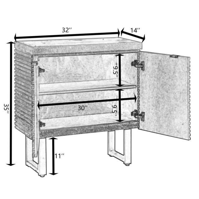 Rustic Vintage Retro Sideboard Buffet with Storage, Adjustable