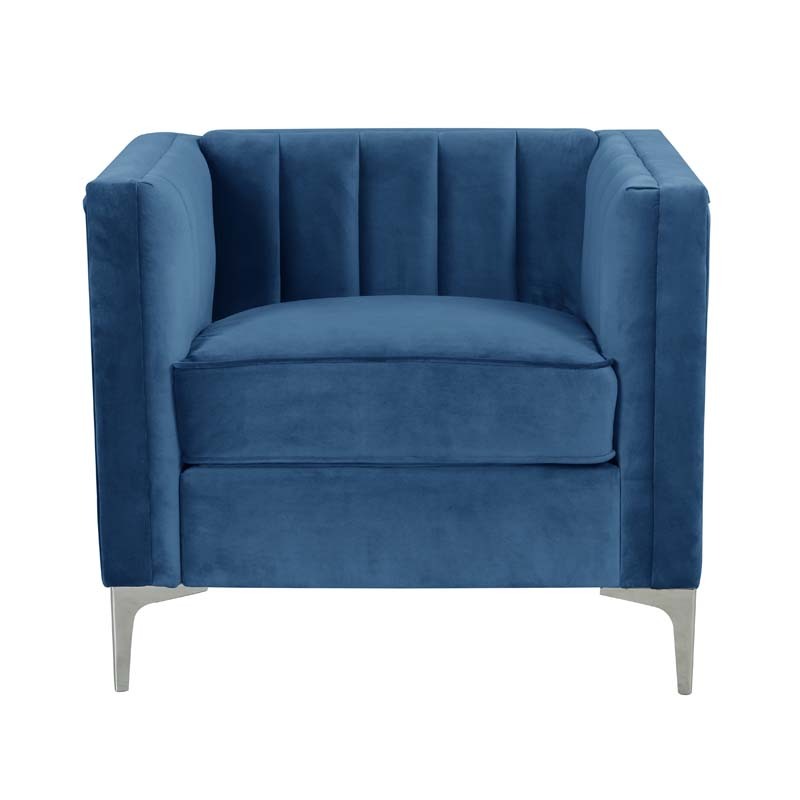 Modern Channel Tufted Velvet Chair for Living Room