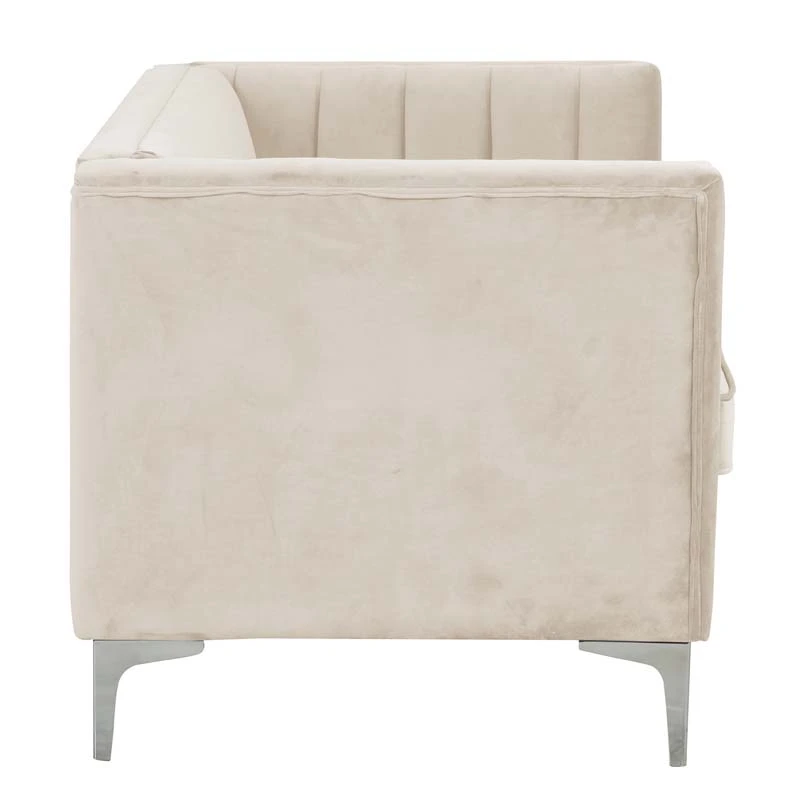 Modern Channel Tufted Velvet  Chair and Loveseat