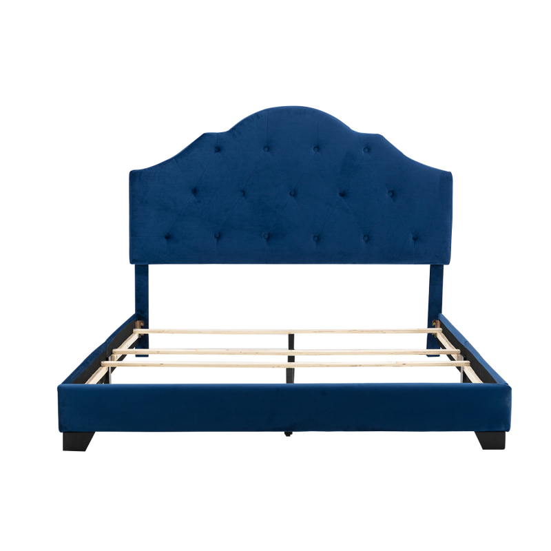 Velvet Bed Frame Box Spring Needed -Queen