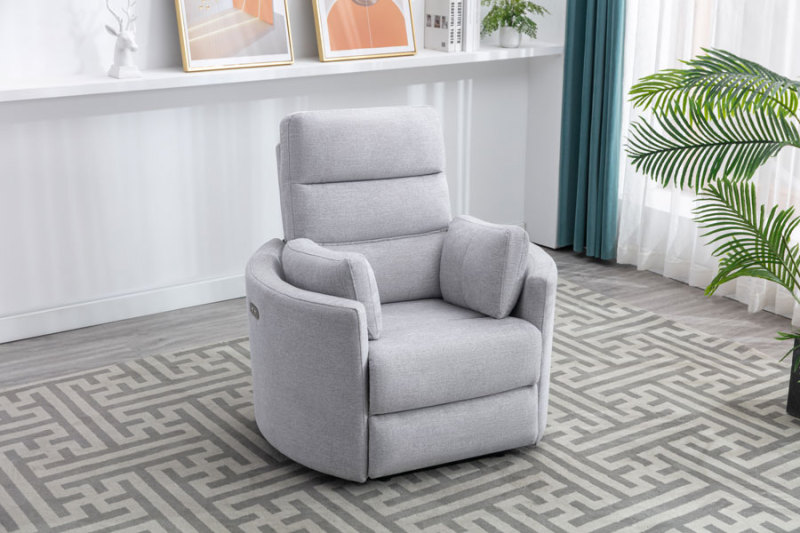 Grey Upgraded Unique Design Power Reclining Chairs with USB Ports for Living Room Bedroom, Pillows Included