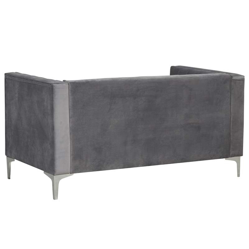 Modern Channel Tufted Velvet Loveseat for Living Room