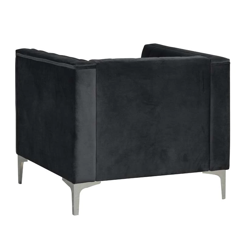 Modern Channel Tufted Velvet  Chair and Loveseat