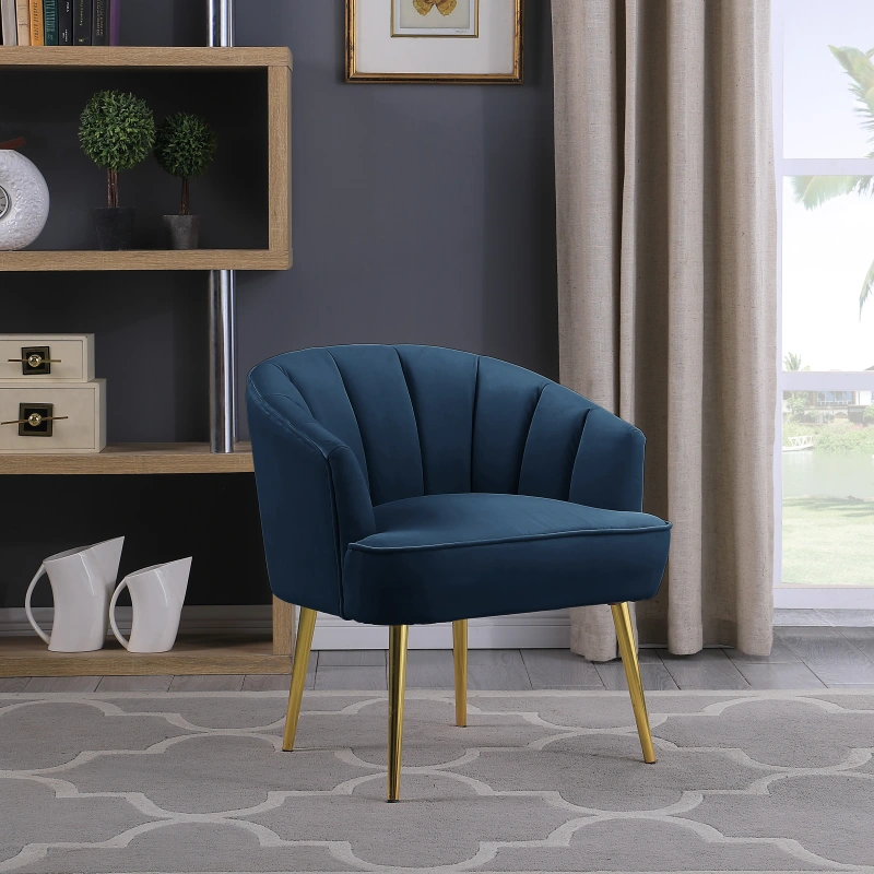 Accent Armchair Velvet Barrel Chair