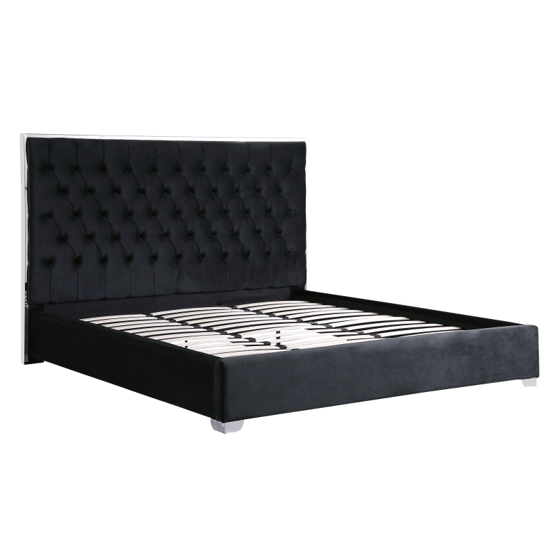 Upholstered Platform Bed No Box Spring Required - Black