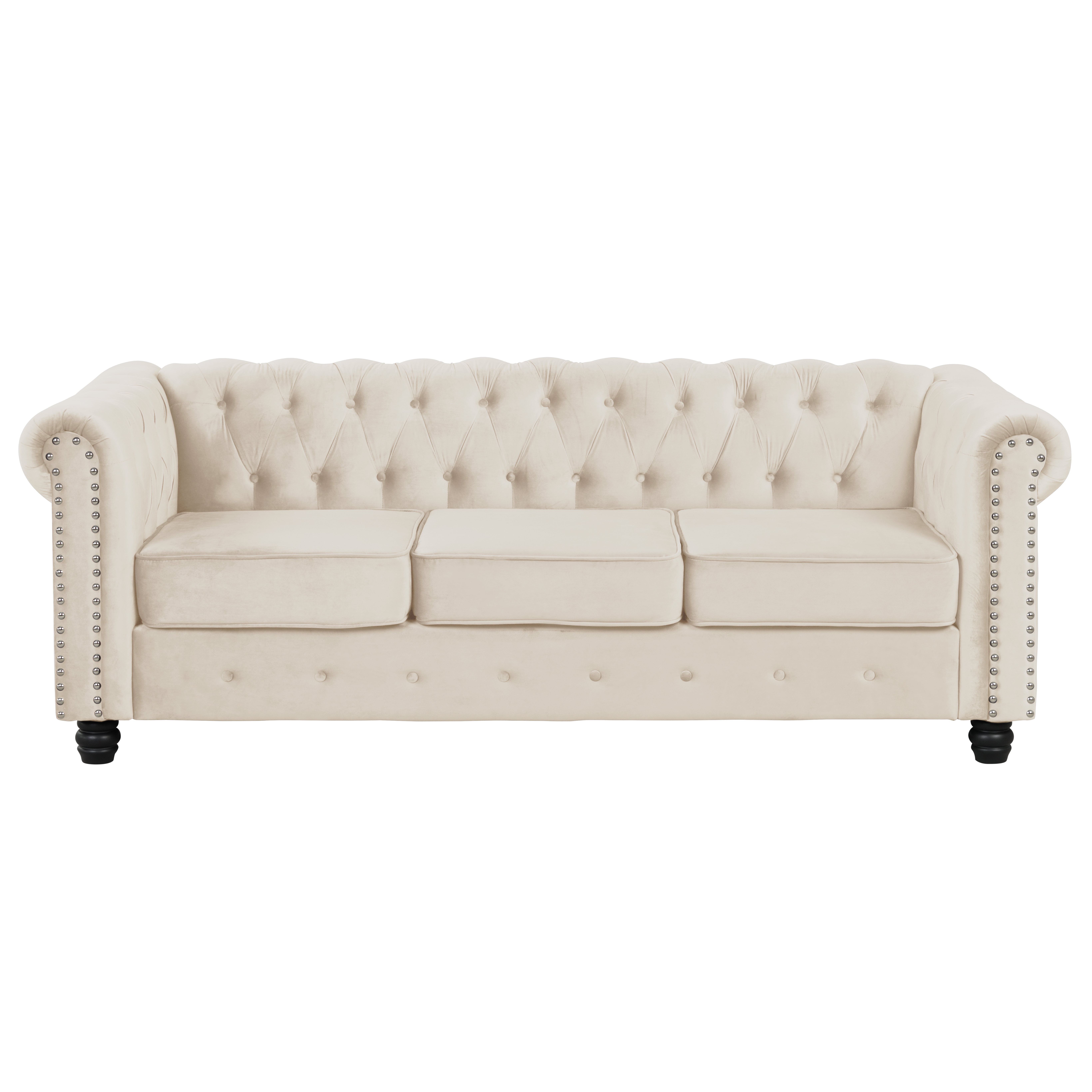 Chesterfield Furniture Sets 2 Pieces Velvet - Beige