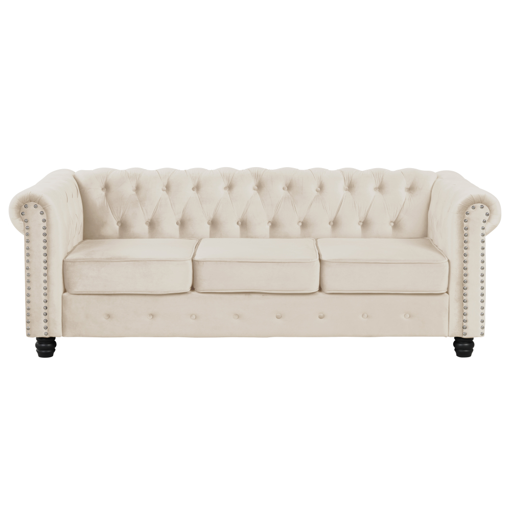 Chesterfield Furniture Sets 2 Pieces Velvet - Beige