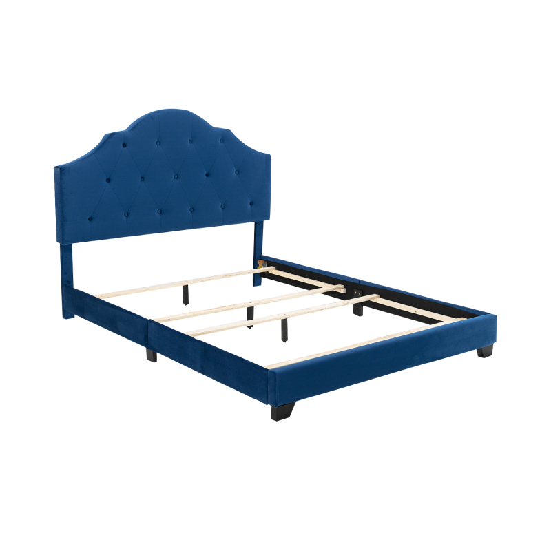 Velvet Bed Frame Box Spring Needed -Queen