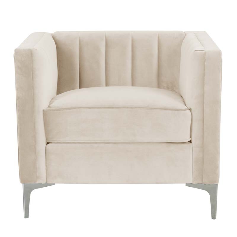 Modern Channel Tufted Velvet Chair for Living Room