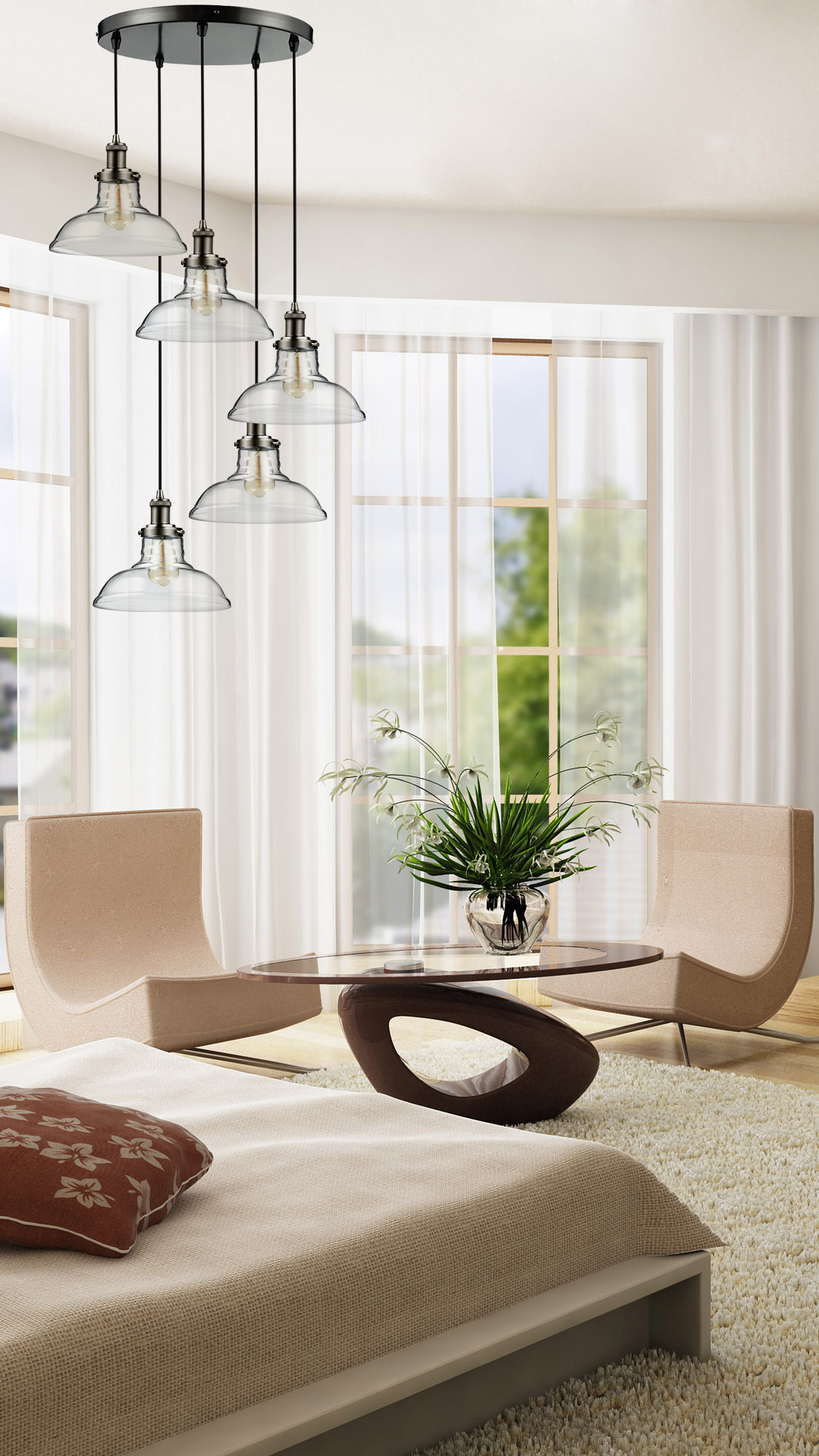 Surround 5 Pendant Light  Glass