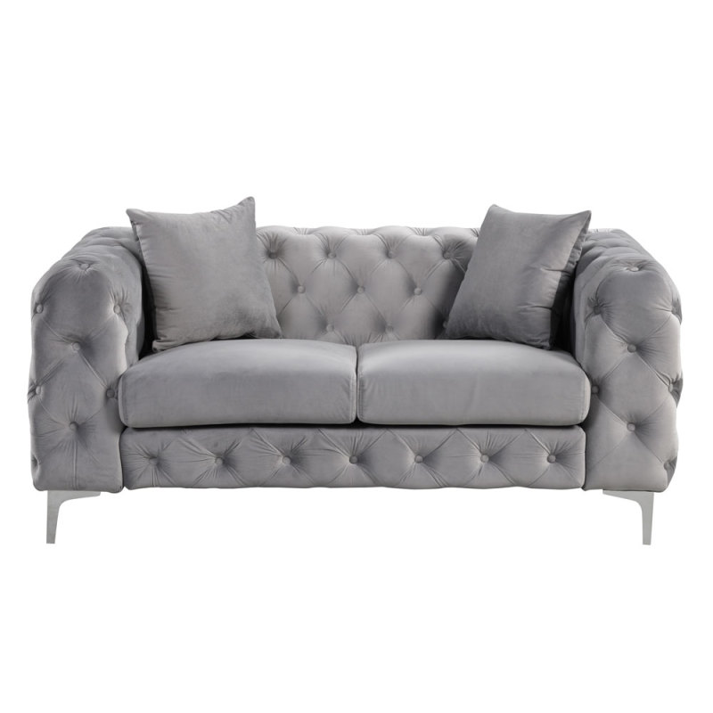 Contemporary Sofa  with Deep Button Tufting Dutch Velvet