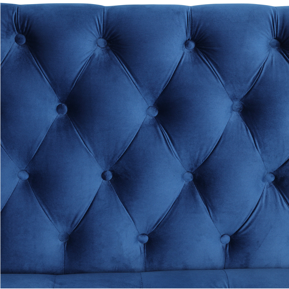 Fort Living Room Couches Fabric Dutch Velvet Sofa-Blue