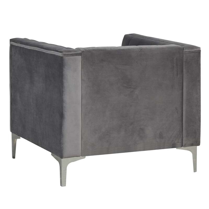 Modern Channel Tufted Velvet Chair for Living Room