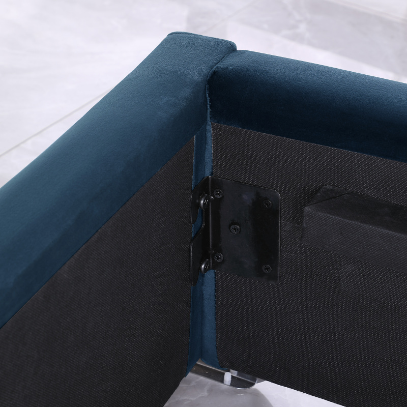 Upholstered Platform Bed No Box Spring Required - Blue