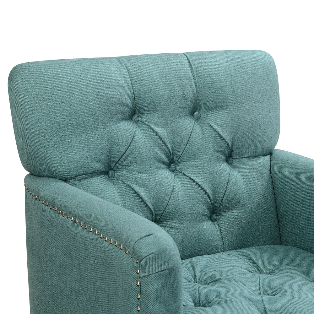 Linen Fabric Club Chair Green