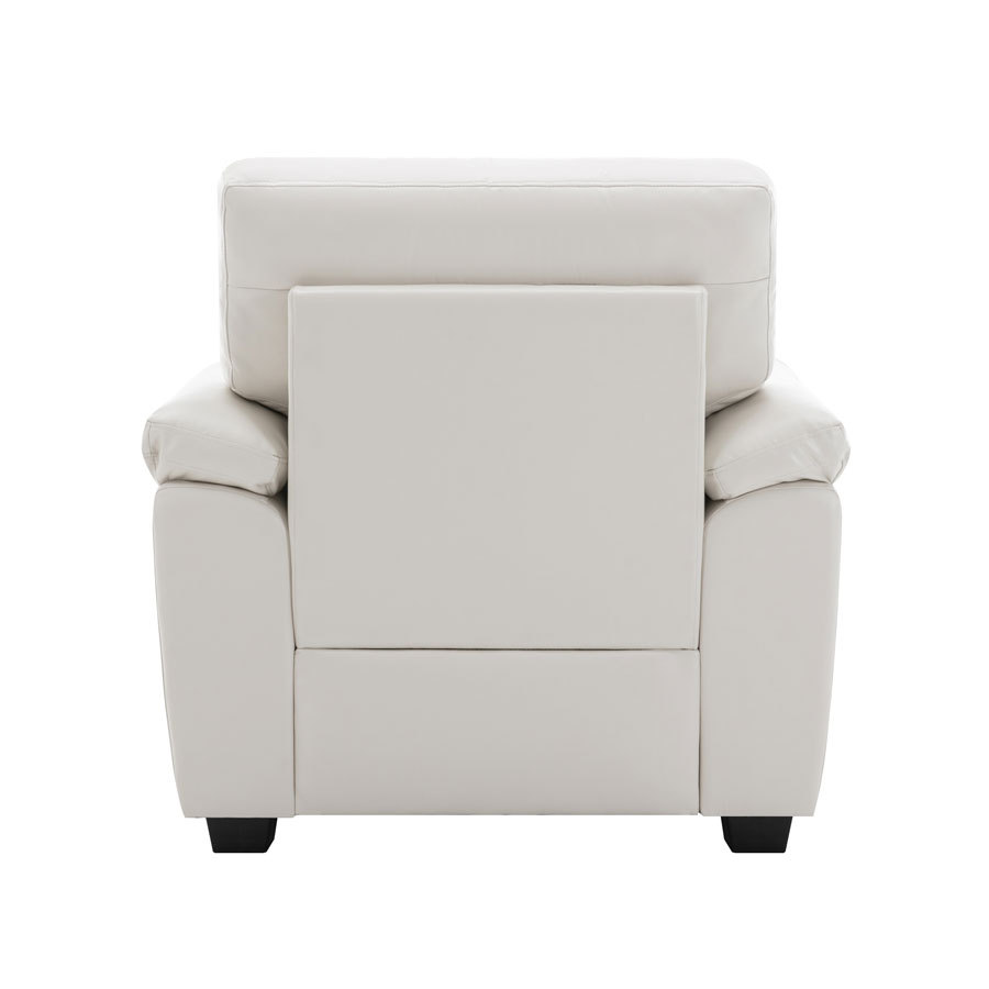Sofa Collection 3 Pieces  Flared Arm PU Leather Mid-Century Modern Upholstered Sofa in White