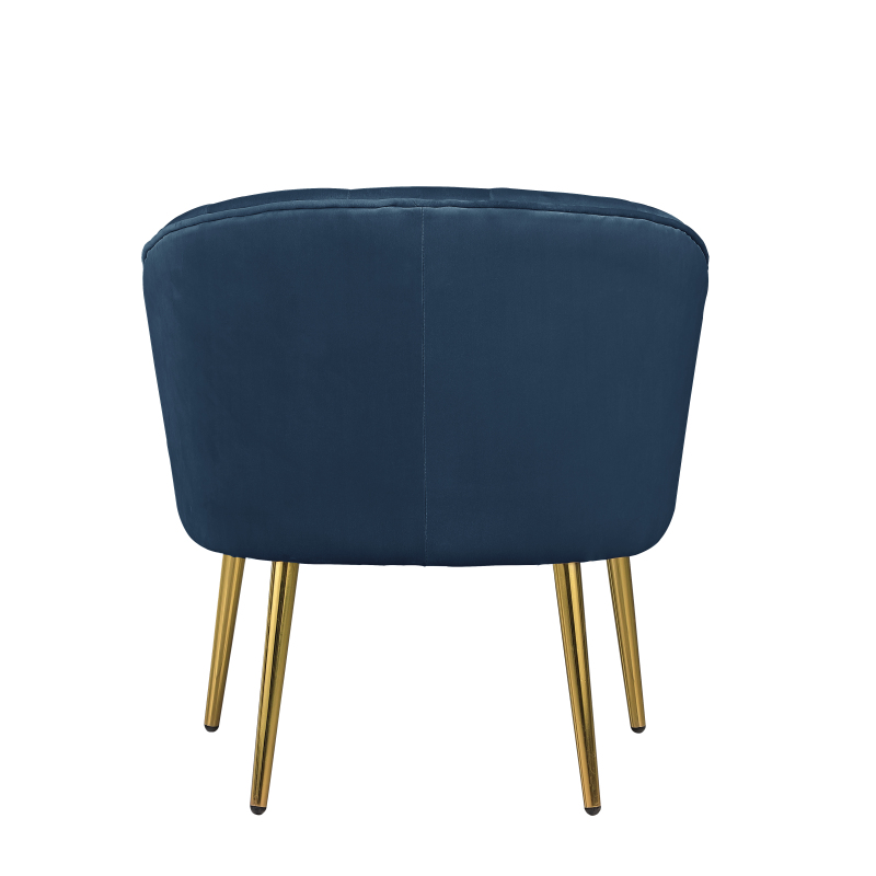Accent Armchair Velvet Barrel Chair - Blue