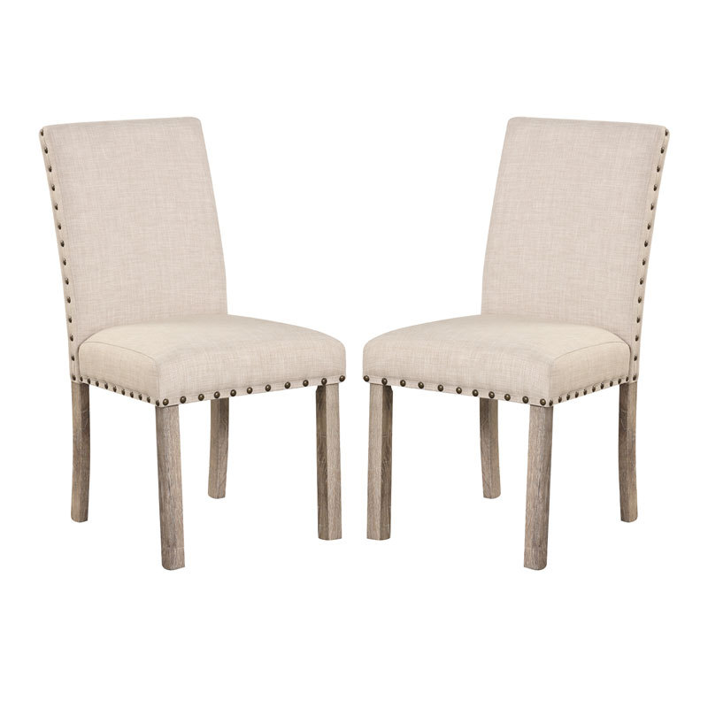 Log Rural Style Dining Table Set Dining Table and Chair Set with a Combination of Linen and Solid Wood