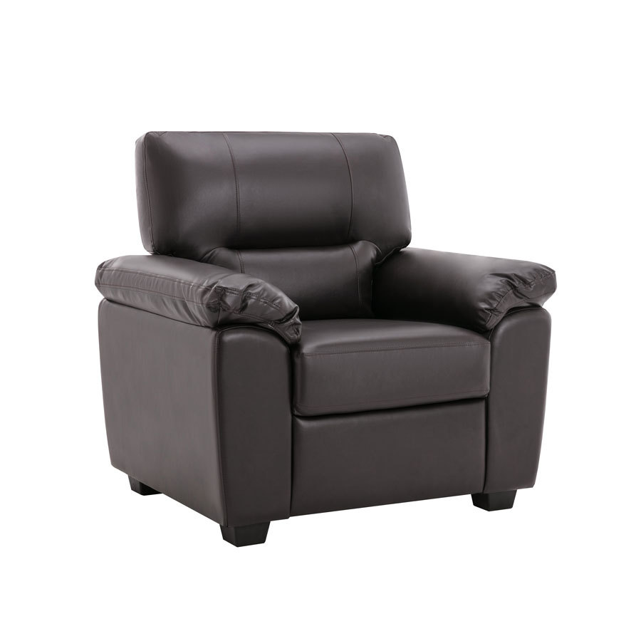 Sofa Collection 3 Pieces  Flared Arm PU Leather Mid-Century Modern Upholstered Sofa
