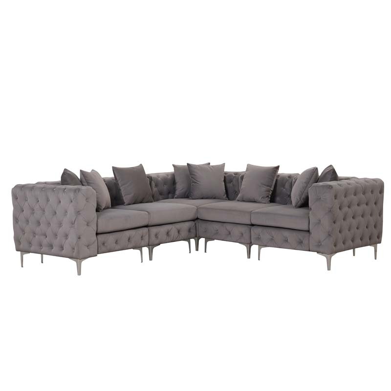 Modular Sectional Sofa L Shape Sofa with Reversible Chaise-Grey