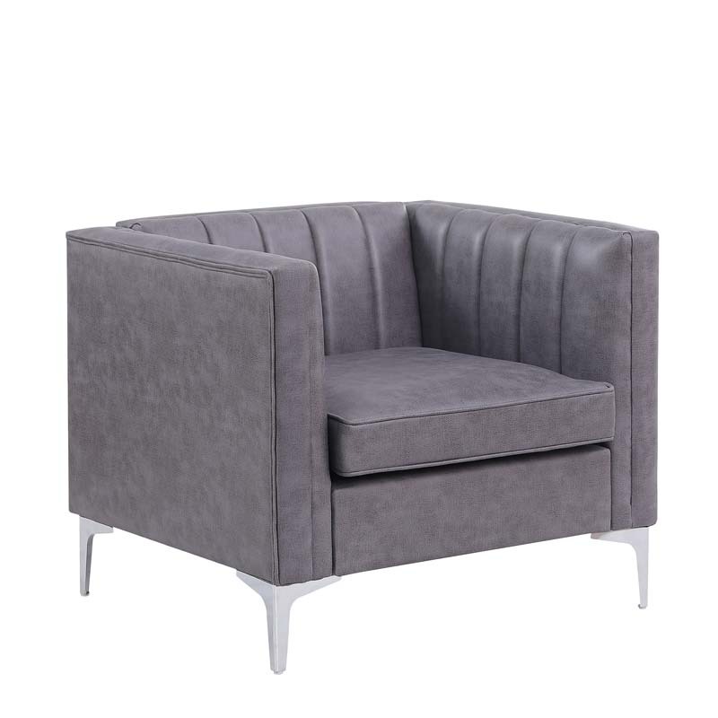 Living Room 3 Pieces Sofa Set Leather Sofa Set Channel Backrest Simplicism