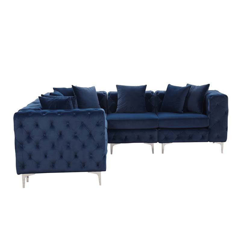 Modular Sectional Sofa L Shape Sofa with Reversible Chaise-Blue