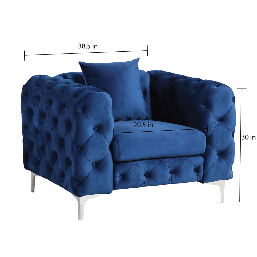 Contemporary Sofa  with Deep Button Tufting Dutch Velvet