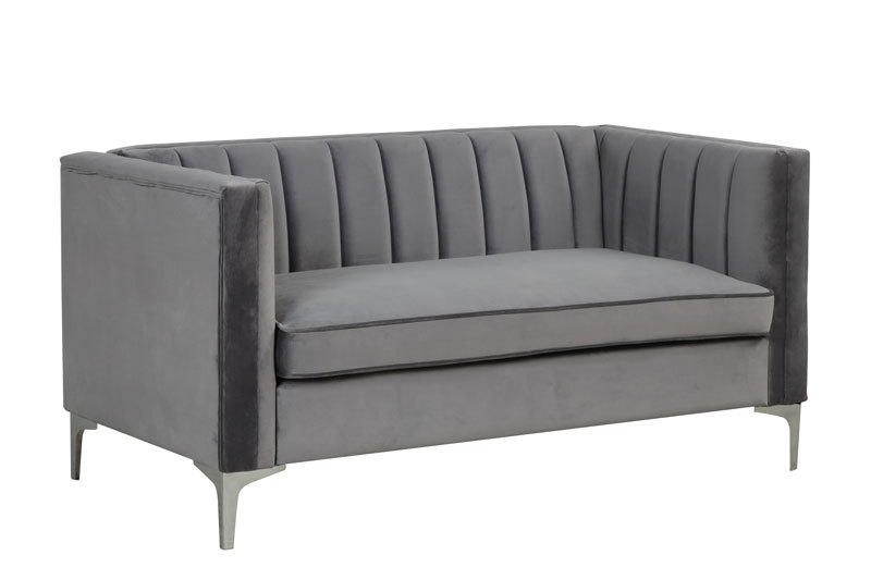 3 Pieces Modern Channel Tufted Velvet Living Room Sets