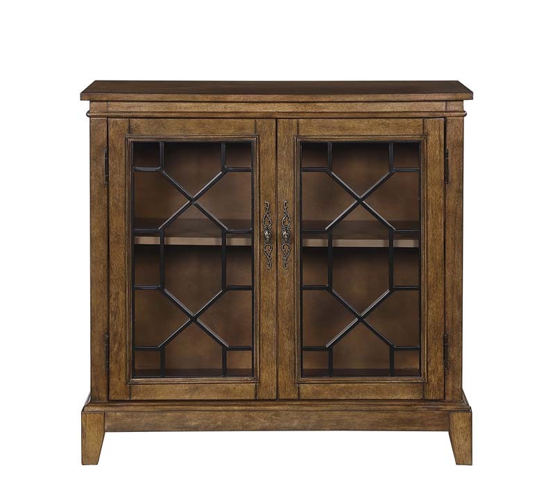 Sideboard & Buffets Cabinet with Iron Framed Glass Doors, Adjustable Shelves Accent Display Storage Distressed Console Cabinet for Entryway Living Room Bedroom Kitchen(Cherry)