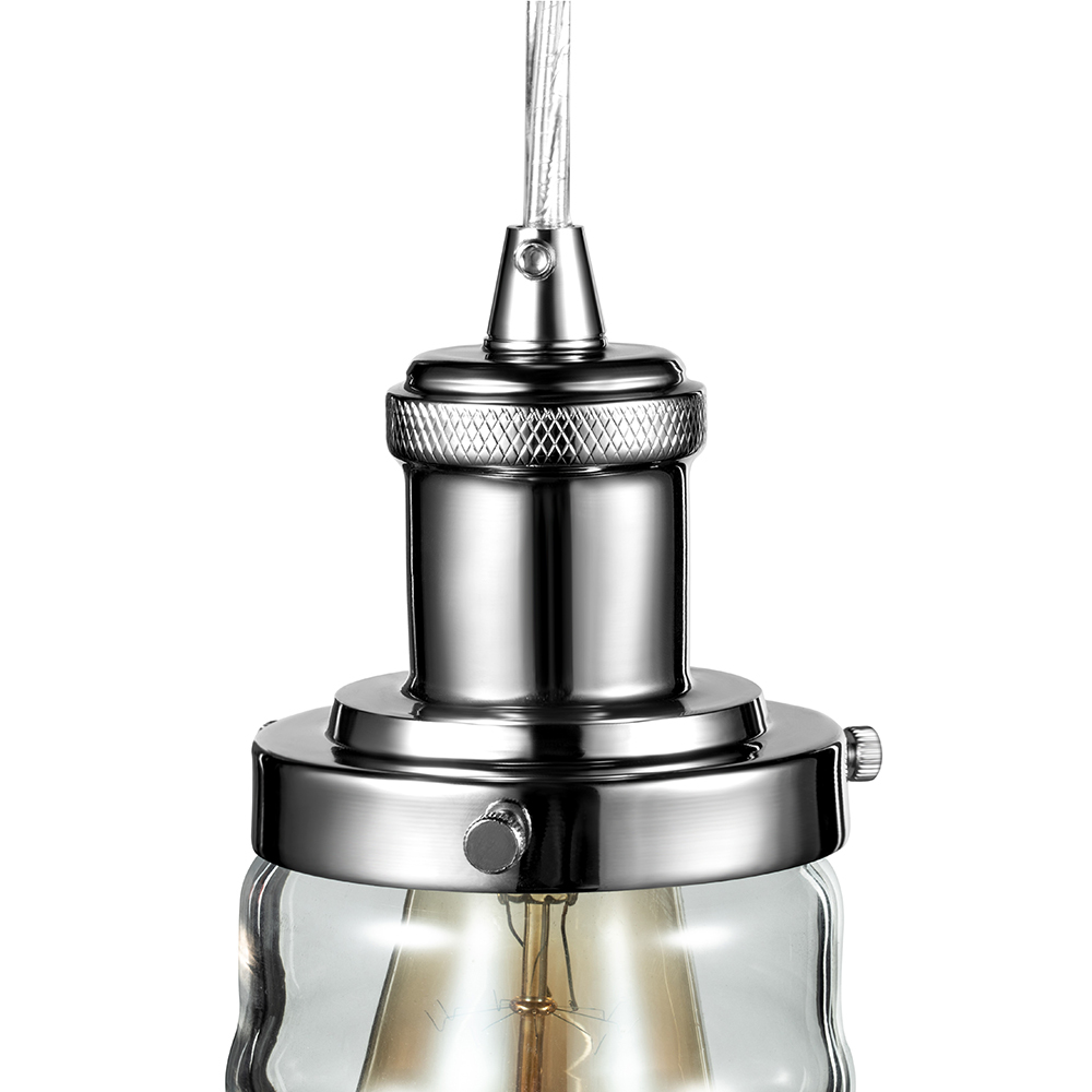 Glass Pendant Light  Polished Nickel Light