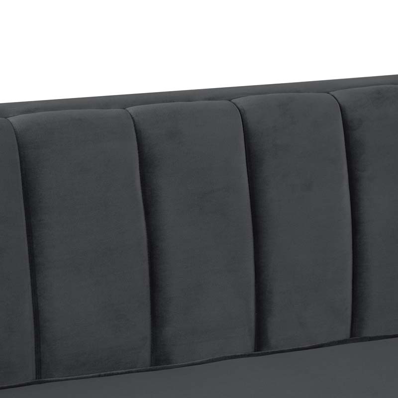 Modern Channel Tufted Velvet  Sofa 3 Seater