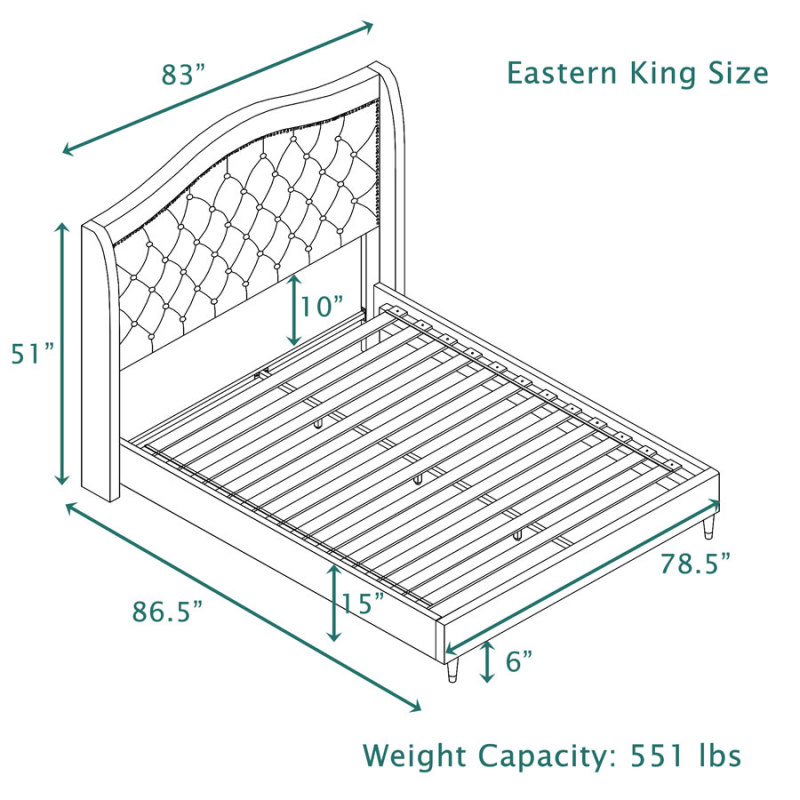 Upholstered Platform Bed Frame