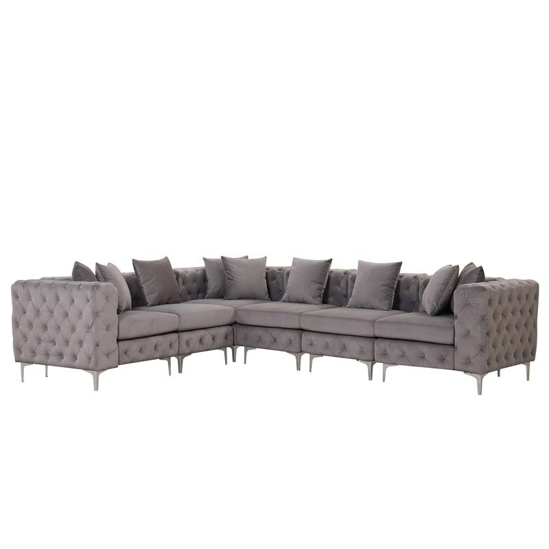 Modular Sectional Sofa L Shape Sofa with Reversible Chaise-Beige