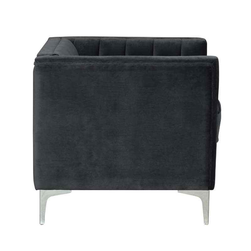 Modern Channel Tufted Velvet Chair for Living Room