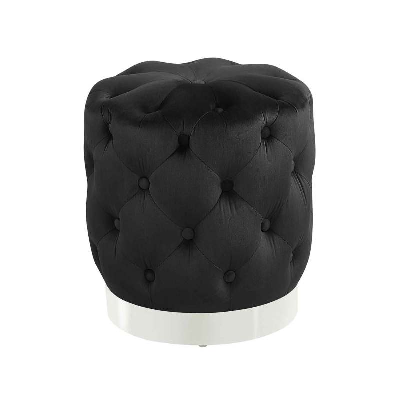 Round Tufted Velvet Ottoman Footrest