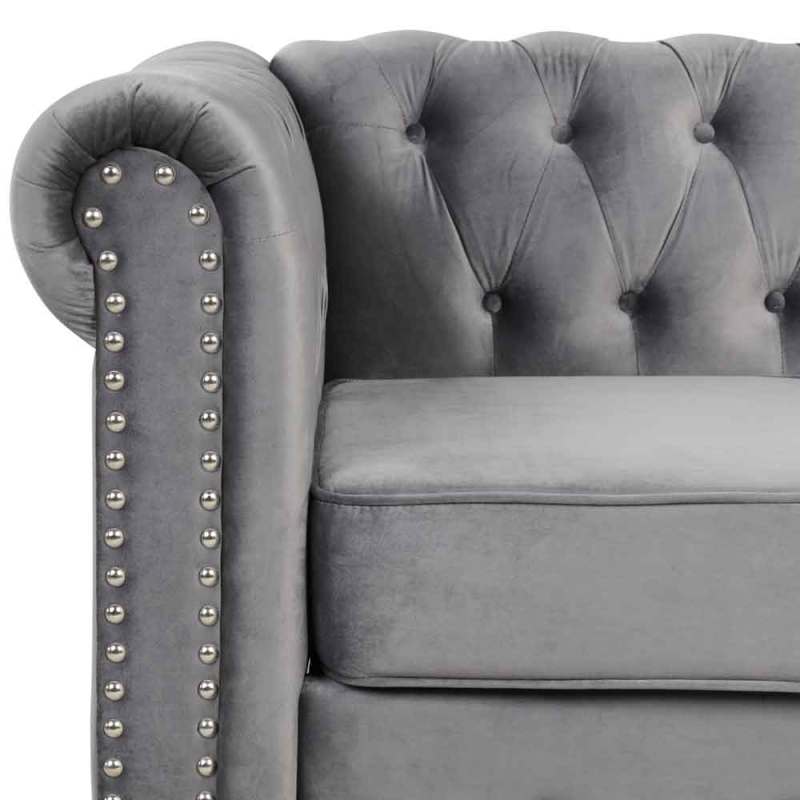 Chesterfield Furniture Sets 2 pieces - Velvet Grey