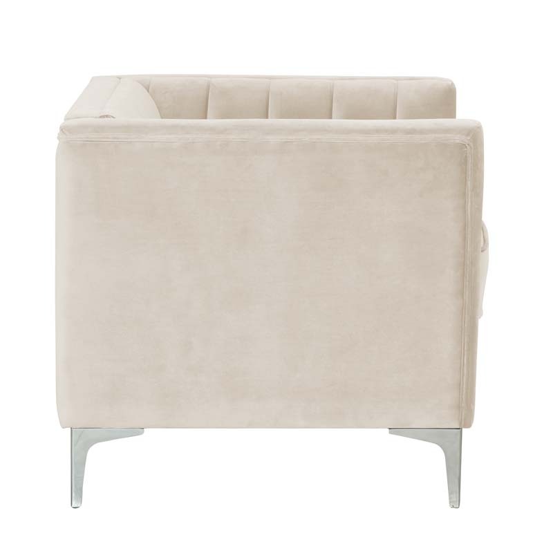 Modern Channel Tufted Velvet Chair for Living Room