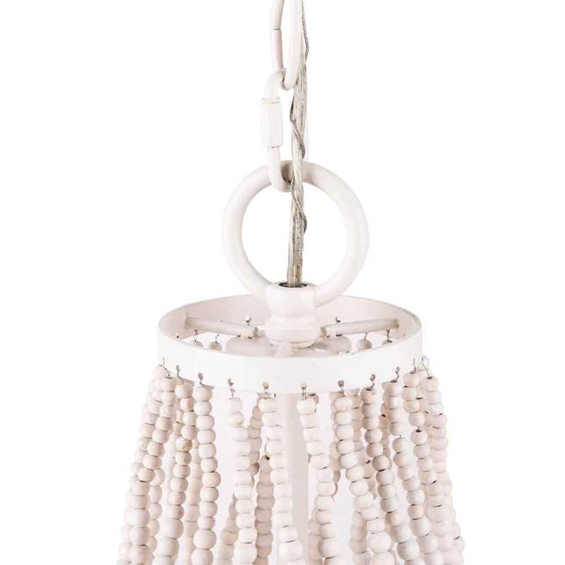 White Beaded Chandelier 5 Light for Living Bed Dining Room - 18.52 in9.75 in 18.81 in