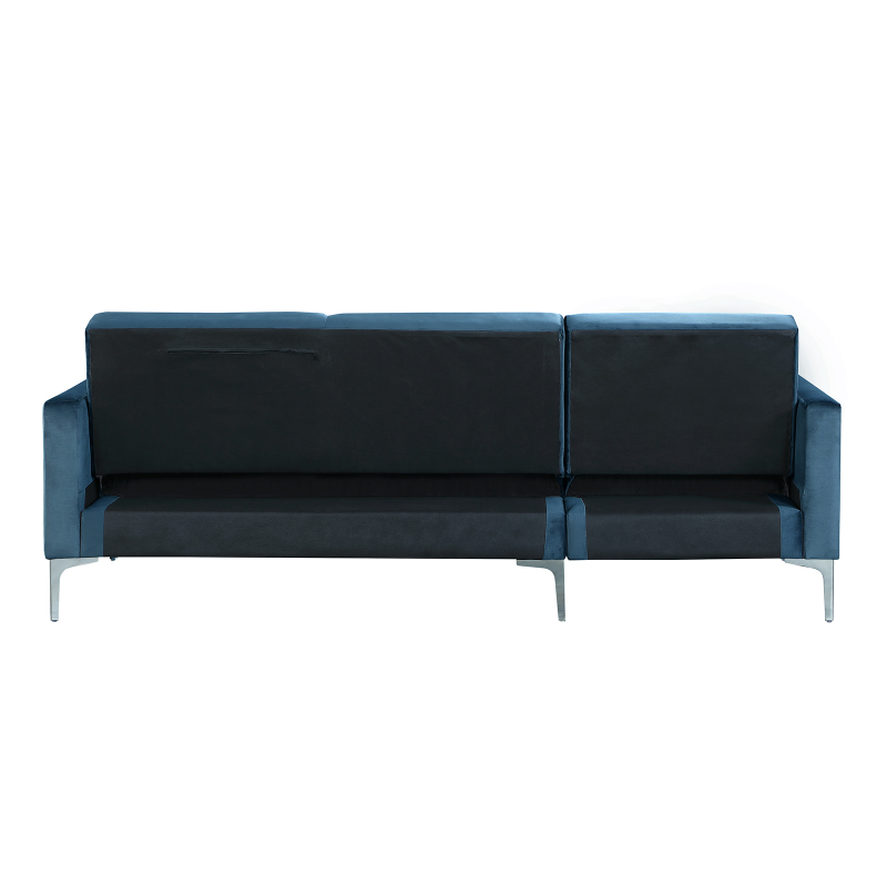 Velvet Sectional Sofa, L Shaped Reversible Adjustable Futon Chaise Couch