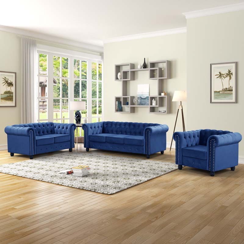 3 Pieces Chesterfield Furniture Sets