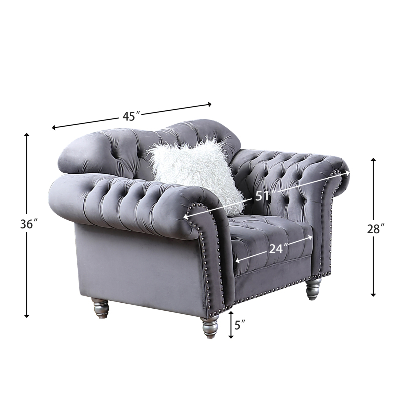 Luxury Classic America Chesterfield Tufted Camel Back - Grey