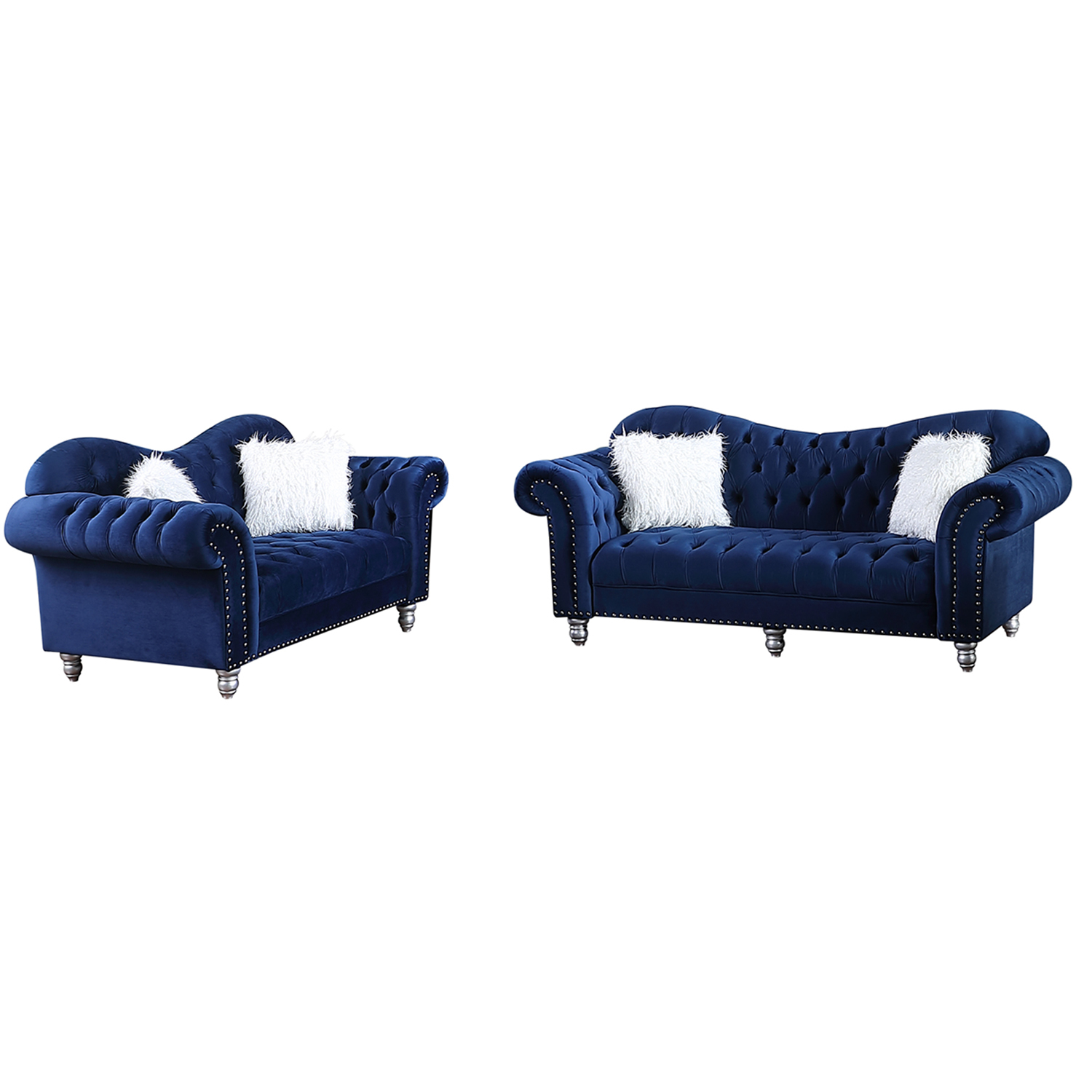 Luxury Classic America Chesterfield Tufted Camel Back - Blue