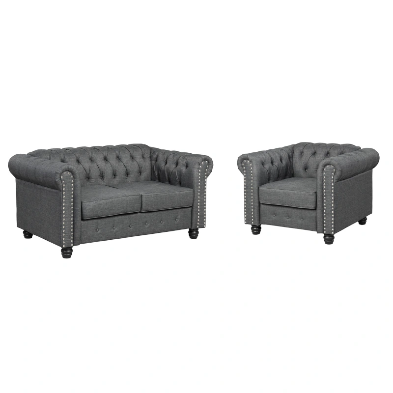 Chesterfield Furniture Sets 2 Pieces - Grey