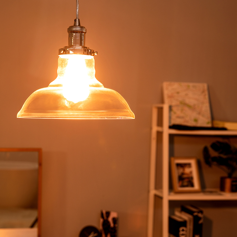 Glass Pendant Light  Polished Nickel Light