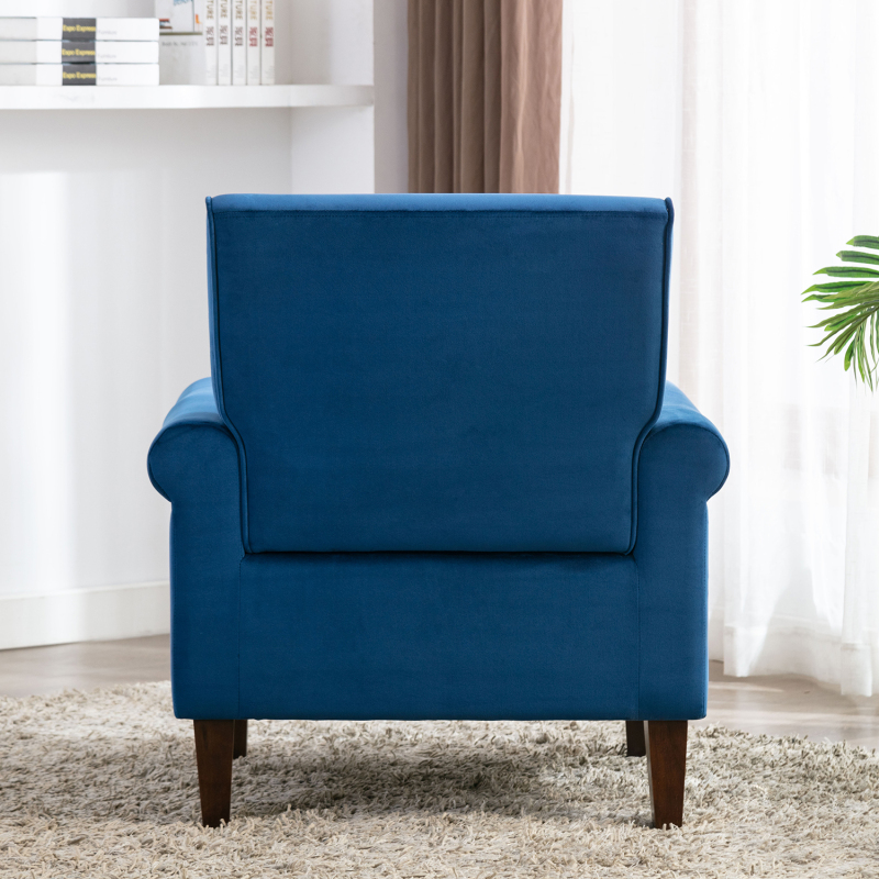 Accent Bedroom Chair Velvet Upholstered Armchair