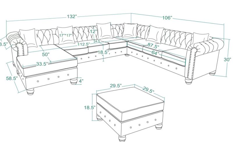 Linen Master four-piece sofa